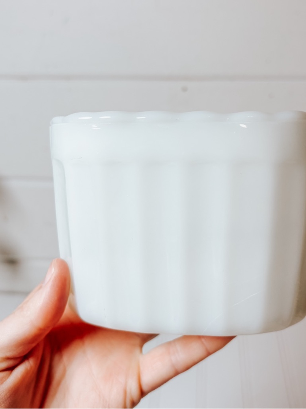 Vintage Milk Glass Planter Vase | Cottagecore